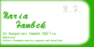 maria hambek business card